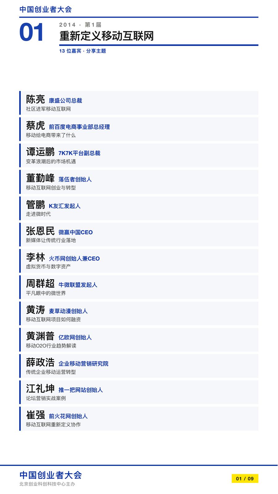 第一届中国创业者大会（2014）档案图